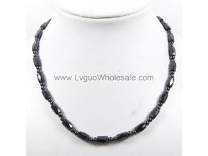 Mens Magnetic Hematite 5X8mm Faceted Beads Strands Necklace